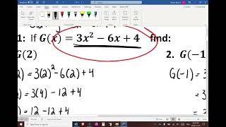 Unit 8 Chapter 2 Function Notation Part 2