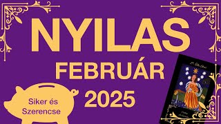 ♐️ Nyilas Február 2025 Pénz Karrier Tarot Jóslás Siker és Szerencse