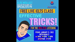 IELTS LISTENING LECTURE SERIES: TRICKS FOR THE IELTS LISTENING WITH SIR CLINT JOSEPH TYLER DELO