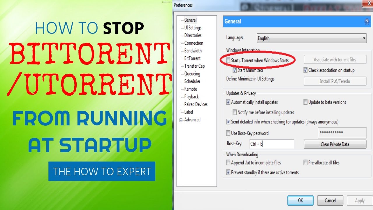 How To Stop BitTorrent/UTorrent From Running At Startup - The How-To ...