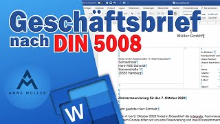 Geschäftsbrief nach DIN 5008 03/2020 in Microsoft Word