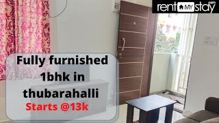 fully furnished 1bhk in whitefield  , banglore | service apartment | short term rental