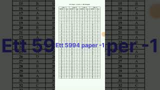 Ett 5994 paper -1 answer key | Ett new update