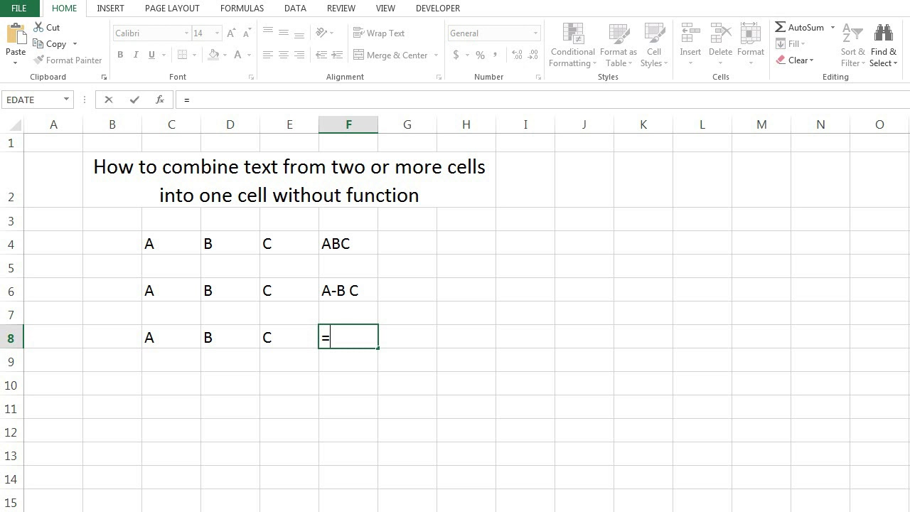 Combine Text From Two Or More Cells Into One Cell Excel - Riset