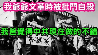 (杭州網友)(上)我爺爺是在文革時後被批鬥，自殺的。現在我爸覺得中共做的不錯。我在國外遇到的台灣人，天然敵視我。