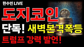 [도지코인 전망] 단독! 새벽 본격 폭등! 트럼프 강력 발언!