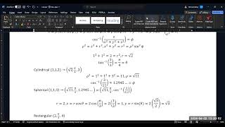 Converting Coordinates Systems: Points in Rectangular, Cylindrical, Spherical