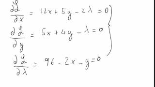 Constrained Optimisation - Lagrangean