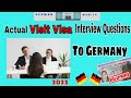 Actual VISIT VISA  interview Questions GERMANY🇩🇪 #schengenvisa #europe #visaconsultants#travel