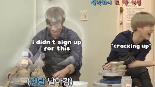 bts making pottery but its on a whole new level of chaos