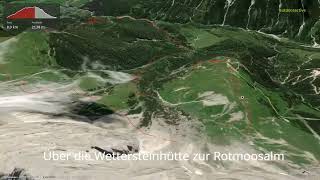 Über die Wettersteinhütte zur Rotmoosalm ∆ hiking trails ∆ 3d-trail.com/austria/