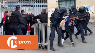 Affrontements au Parc des Princes avant PSG - Dortmund (7 mai 2024, Paris, France)