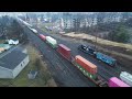 drone railfanning in the rain norfolk southern harrisburg line reading line. hershey pa