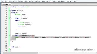 084 Nested Classes or Inner classes in C++ CPP Video Tutorial