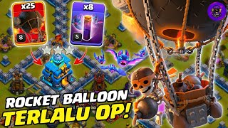 OP BANGET! ROCKET BALLLOON + BAT SPELL - STRATEGI TH 12 | COC INDONESIA