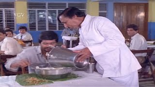 Shankarnag Eating Full Meals Hotel Comedy Scenes | Ramakrishna | Prana Snehitha Kannada Movie