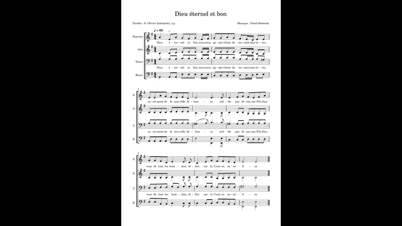 Dieu éternel Et Bon Music Offertoire Chords Chordify