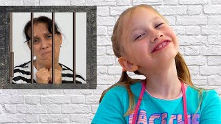 Alena catch a Thief - Alena and Mama Pretend Play Funny Police Video for Children  Compilation