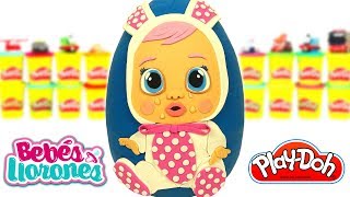 Huevo Sorpresa Gigante de Bebés Llorones de la Muñeca Coney en Español de Plastilina Play Doh