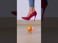 crushing experiment heels vs fruits crush asmr