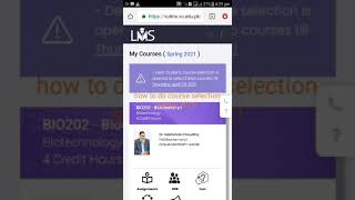 How to select course !vu course selection spring 2021 !step by step guide