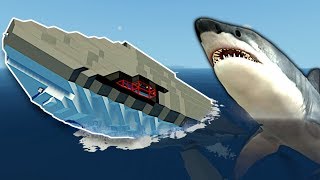 Megalodon Survival in a Whale Submarine! - Stormworks Multiplayer Gameplay