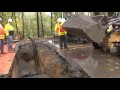 Repairing a sinkhole at Latourell Falls Bridge