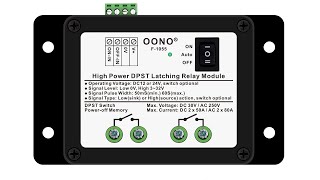 12V/24V DPST 80A/250VAC 50A/30VDC Latching Relay Module, F-1055