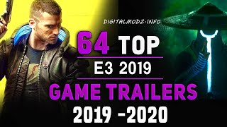 64  New Game trailers ( E3 2019 ) The biggest Game Announcements in one video !!!