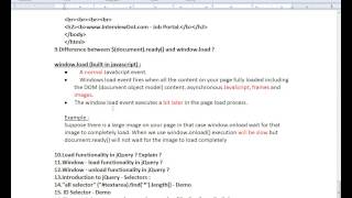 DIFFERENCE BETWEEN DOCUMENT READY AND WINDOW LOAD