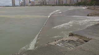 Strong winds and high waves create dangerous lakefront conditions