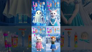 Everyone Mukbang Frozen Theme❄🥶 #catvideos #frozen #elsa #letitgo #cutecat #cat #trendingshorts #fun