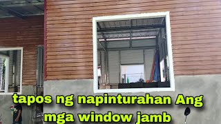 tapos ng napinturahan Ang mga window jamb