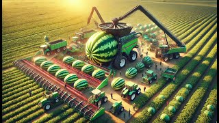 Growing watermelons - harvesting millions of tons of watermelons 🍉 |  Agricultural Technology