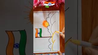 india flag drawing | independence day drawing easy | #shorts