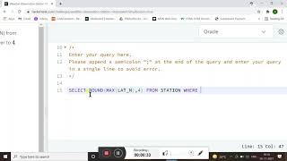 WEATHER OBSERVATION STATION 14 - HACKERRANK SOLUTION || SQL || IN ORACLE