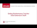 Online Performance Tool for OSU Extension Staff