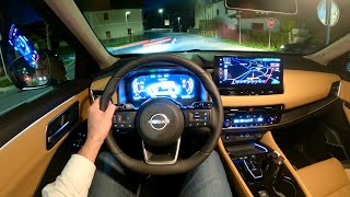NISSAN X-Trail 2023- NIGHT POV test drive & FULL REVIEW (e-POWER e-4ORCE, 213 PS)