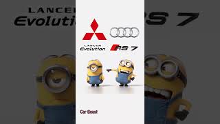 Audi Rs7 vs Mitsubishi evolution minions style.funny#status #tiktok #funny #tren