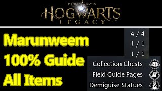 Hogwarts Legacy Marunweem 100% walkthrough, all demiguise statues and collection chests