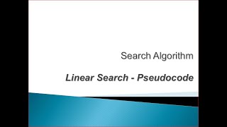 Linear Search Algorithm Pseudocode
