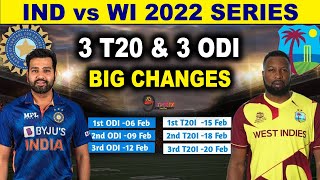 IND vs WI 3 ODI & 3 T20 SERIES 2022 LATEST UPDATE | INDIA vs WEST INDIES SERIES 2022 NEWS