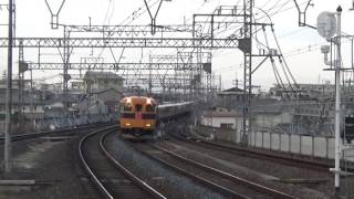 近鉄12400系12403編成+12410系12412編成特急賢島行き到着と2410系+2610系2616編成急行大阪上本町行き発車