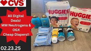 CVS All Digital Weekly Deals 2/23/25 Moneymaker Neutrogena/OGX - Cheap Diapers #cvsdeals