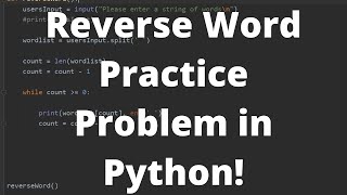 Reverse Word Order Python Practice Problem How To