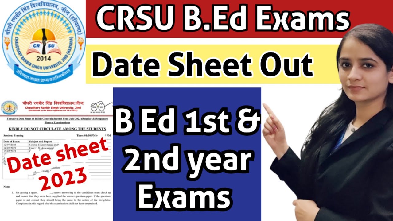 Crsu B Ed 2nd Year Date Sheet|crsu B.ed Exam Date 2023| B Ed 2nd Year ...