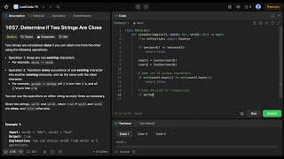 Leetcode 75 - Determine if Two Strings Are Close - 22 of 75 - Python - Leetcode Solution