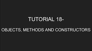 Java Programming Tutorial 18- Objects, Methods and Constructors ( in English)