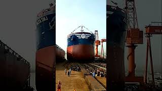 BIG SHIP LAUNCH 😱😱🚢⚓ #shorts #ship