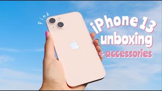 Unboxing iPhone 13 Pink 🍎 + Cute Accessories 🌷
